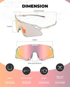 Photochromic Cycling Sunglasses | UV400 Protection, HD Curved Lens & Adjustable Fit for Golf, Hiking & Outdoor Sports