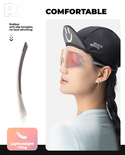 Photochromic Cycling Sunglasses | UV400 Protection, HD Curved Lens & Adjustable Fit for Golf, Hiking & Outdoor Sports