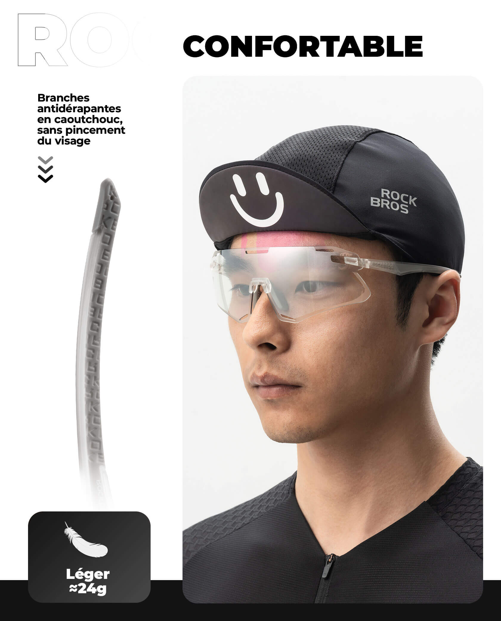 Photochromic Cycling Sunglasses | UV400 Protection, HD Curved Lens & Adjustable Fit for Golf, Hiking & Outdoor Sports