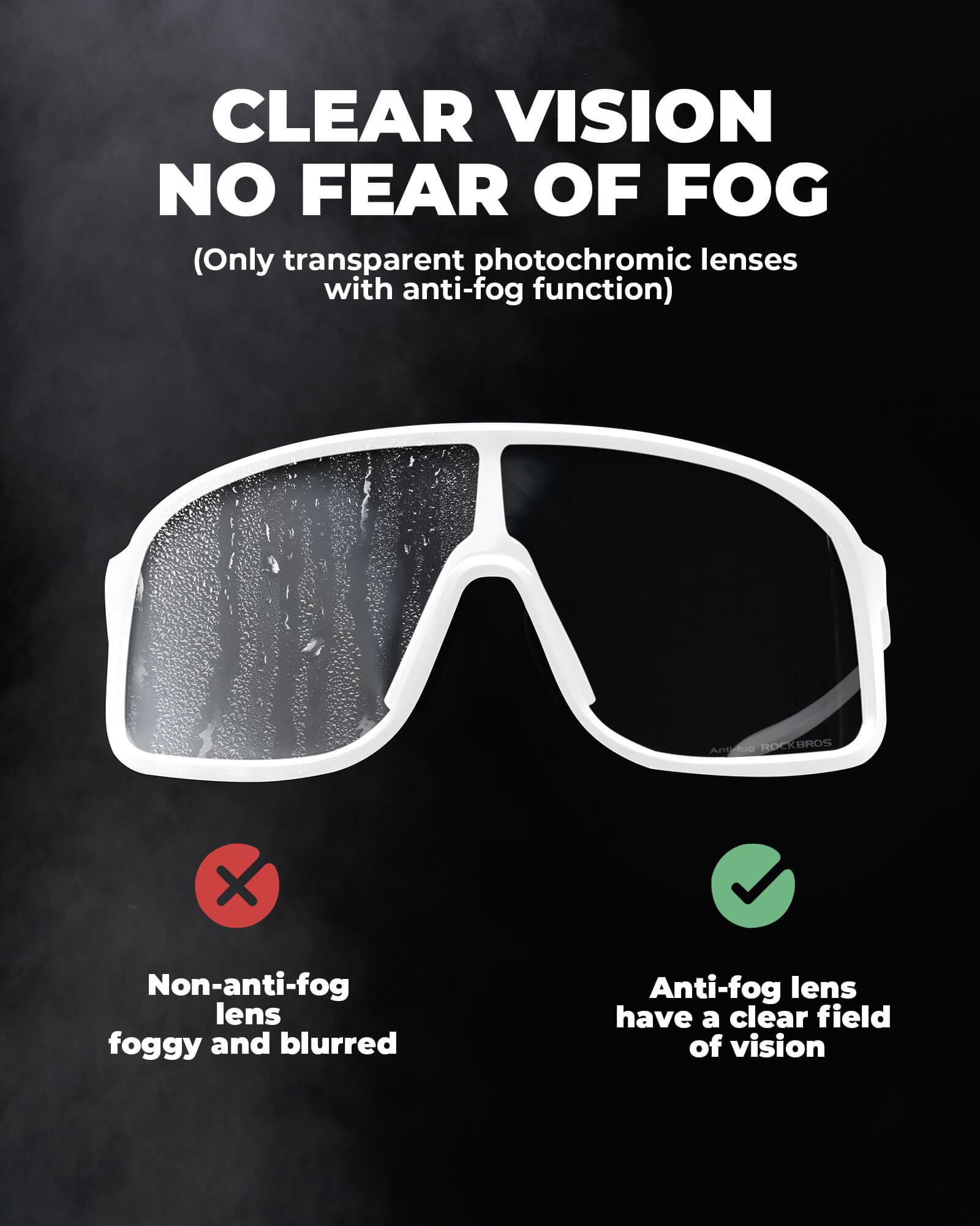 Cycling Sunglasses | Photochromic, UV400 Protection & Anti-Fog for Outdoor Sports