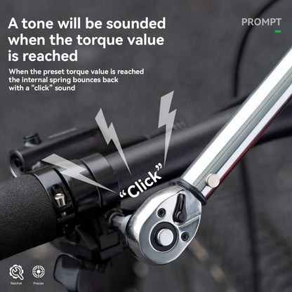Adjustable Torque Wrench Set | 72-Tooth, 2-24 Nm Precision for Bicycle, Motorcycle & E-Scooter Maintenance