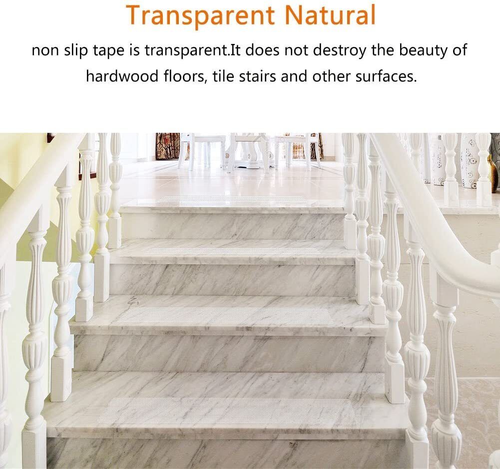 Non Slip Stair Treads with Adhesive - Anti Slip Tread Covers for Safe Indoor Steps & Stairs Protection