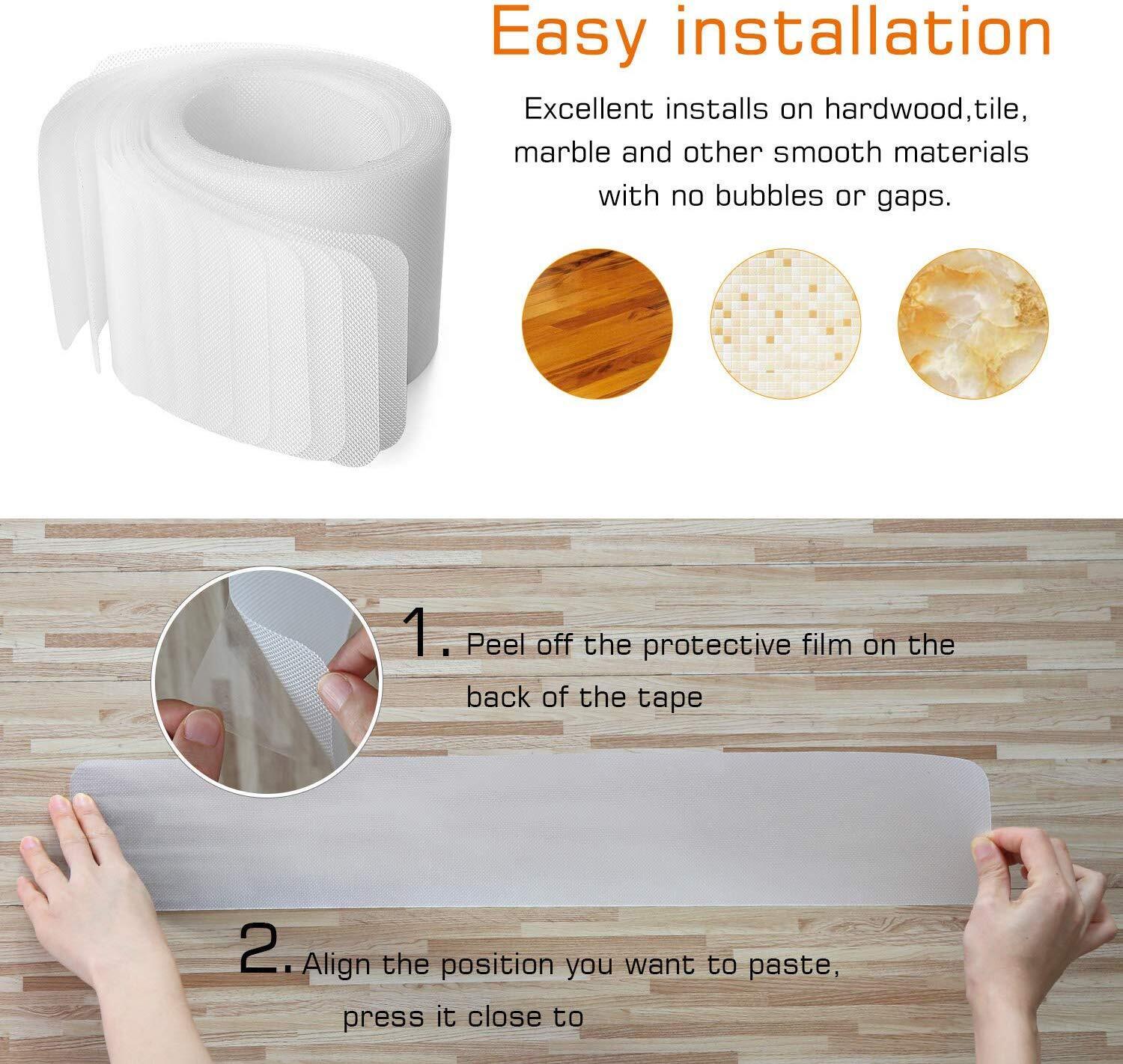 Non Slip Stair Treads with Adhesive - Anti Slip Tread Covers for Safe Indoor Steps & Stairs Protection