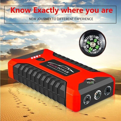 99800mAh Portable Car Jump Starter | Waterproof, Fast Charging & Ideal for 12V Vehicles and Outdoor Use