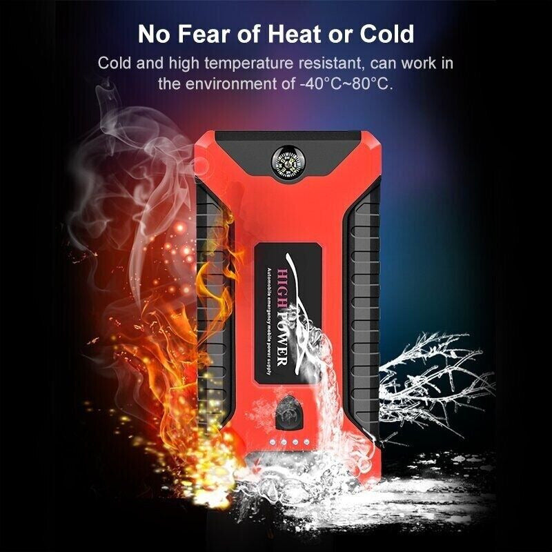 99800mAh Portable Car Jump Starter | Waterproof, Fast Charging & Ideal for 12V Vehicles and Outdoor Use