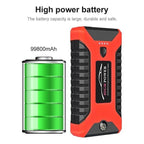 99800mAh Portable Car Jump Starter | Waterproof, Fast Charging & Ideal for 12V Vehicles and Outdoor Use