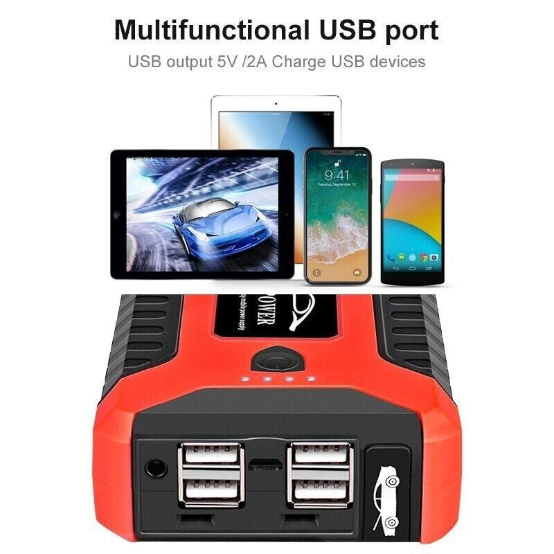 99800mAh Portable Car Jump Starter | Waterproof, Fast Charging & Ideal for 12V Vehicles and Outdoor Use