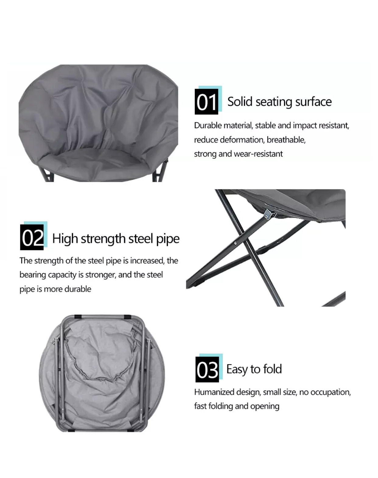 Padded Folding Camping Chair | Lightweight, Durable & Space-Saving for Outdoor Festivals and Garden Use