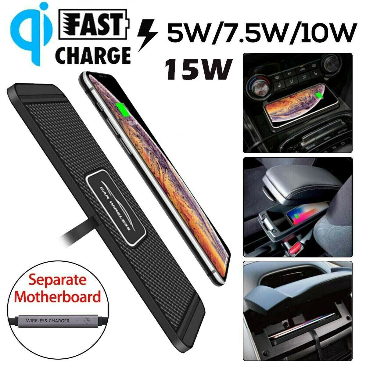 Car Wireless Fast Charging Pad | 15W Fast Charging, Non-Slip Design & Compatible with Most Smartphones for Car, Home & Office Use