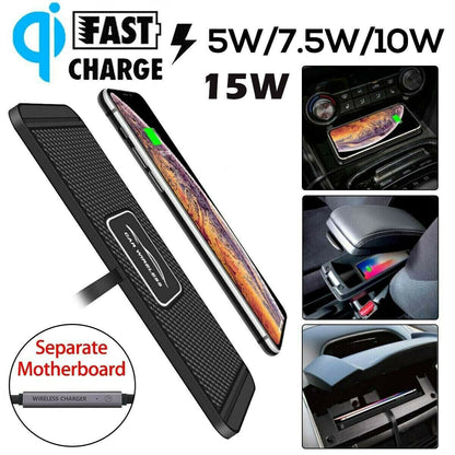 Car Wireless Fast Charging Pad | 15W Fast Charging, Non-Slip Design & Compatible with Most Smartphones for Car, Home & Office Use