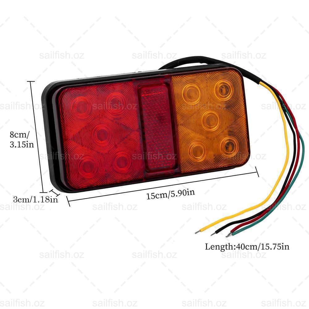 12V Waterproof LED Trailer Tail Lights | Shock-Resistant, UV-Proof & Ideal for Trucks, Caravans, and Boats