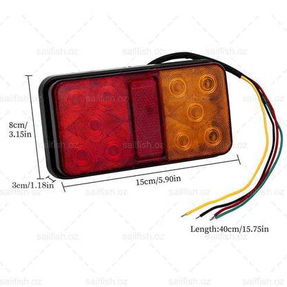 12V Waterproof LED Trailer Tail Lights | Shock-Resistant, UV-Proof & Ideal for Trucks, Caravans, and Boats