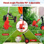 Lawn Grass Edge Cutter: Ultimate Battery Operated Turf Trimmer and Wiper Snipper with Wheels for Effortless Cutting
