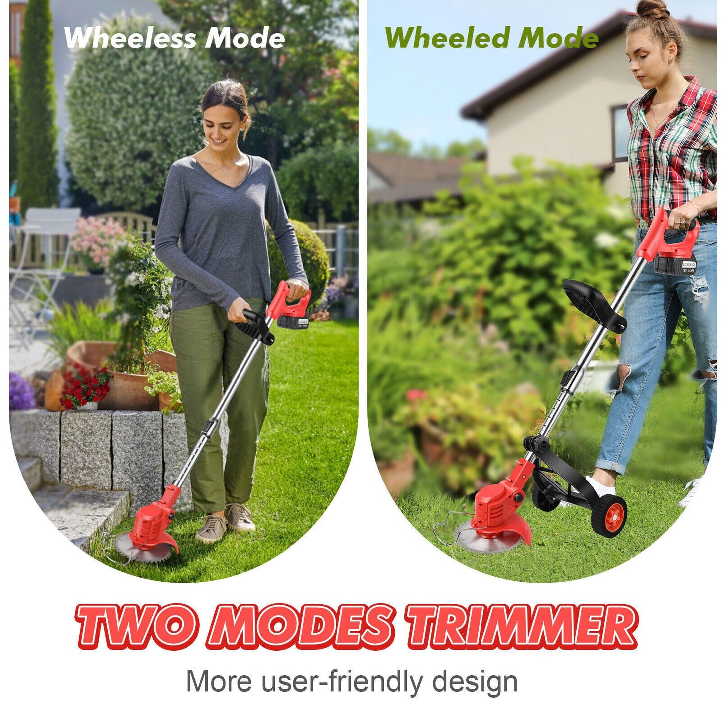 Lawn Grass Edge Cutter: Ultimate Battery Operated Turf Trimmer and Wiper Snipper with Wheels for Effortless Cutting