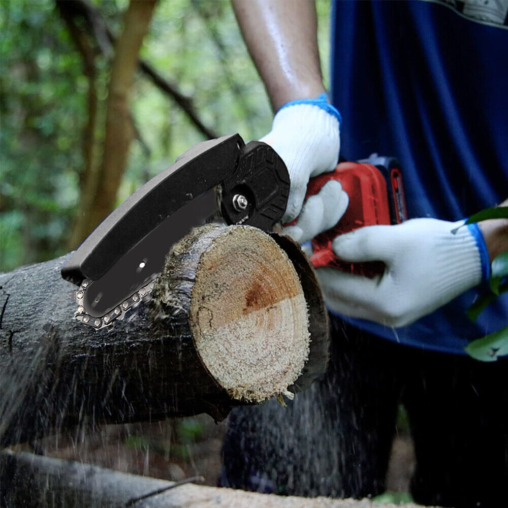 Cordless 6-inch Rechargeable Chainsaw | Lightweight, Hand-Held Design for Tree Trimming & Wood Cutting Tasks