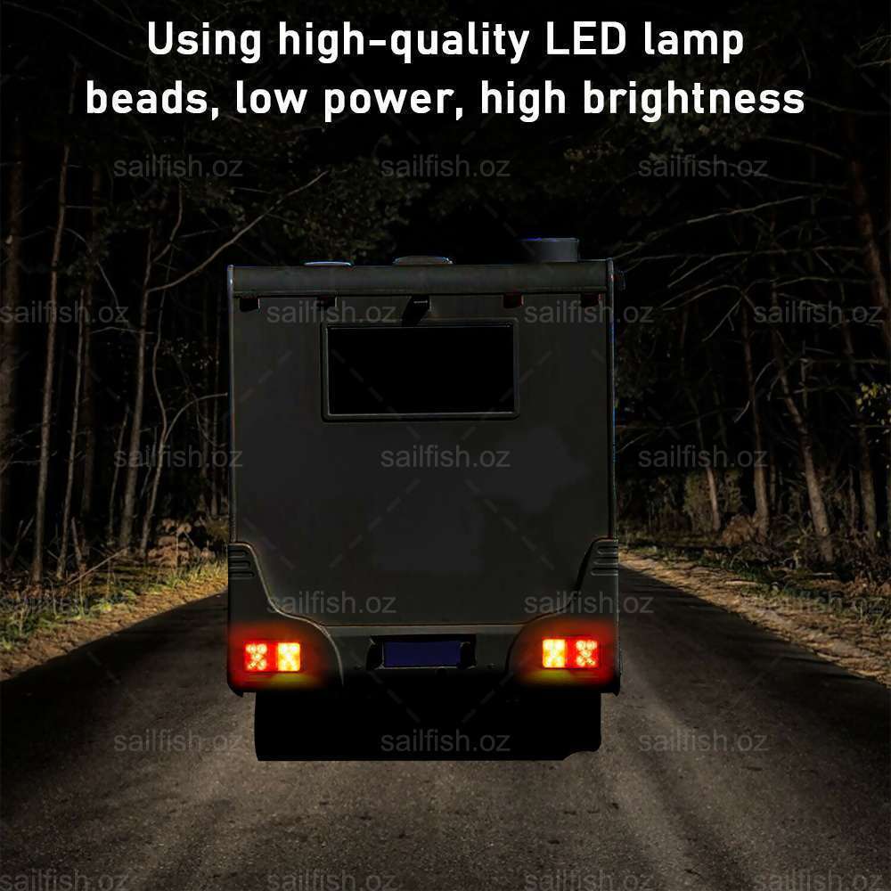 12V Waterproof LED Trailer Tail Lights | Shock-Resistant, UV-Proof & Ideal for Trucks, Caravans, and Boats