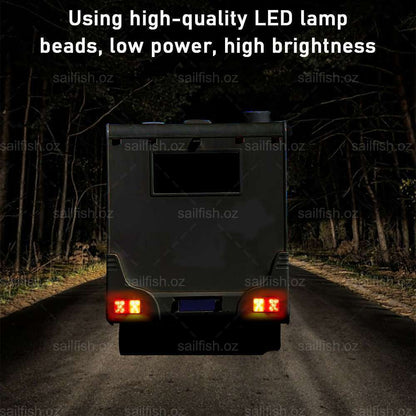 12V Waterproof LED Trailer Tail Lights | Shock-Resistant, UV-Proof & Ideal for Trucks, Caravans, and Boats
