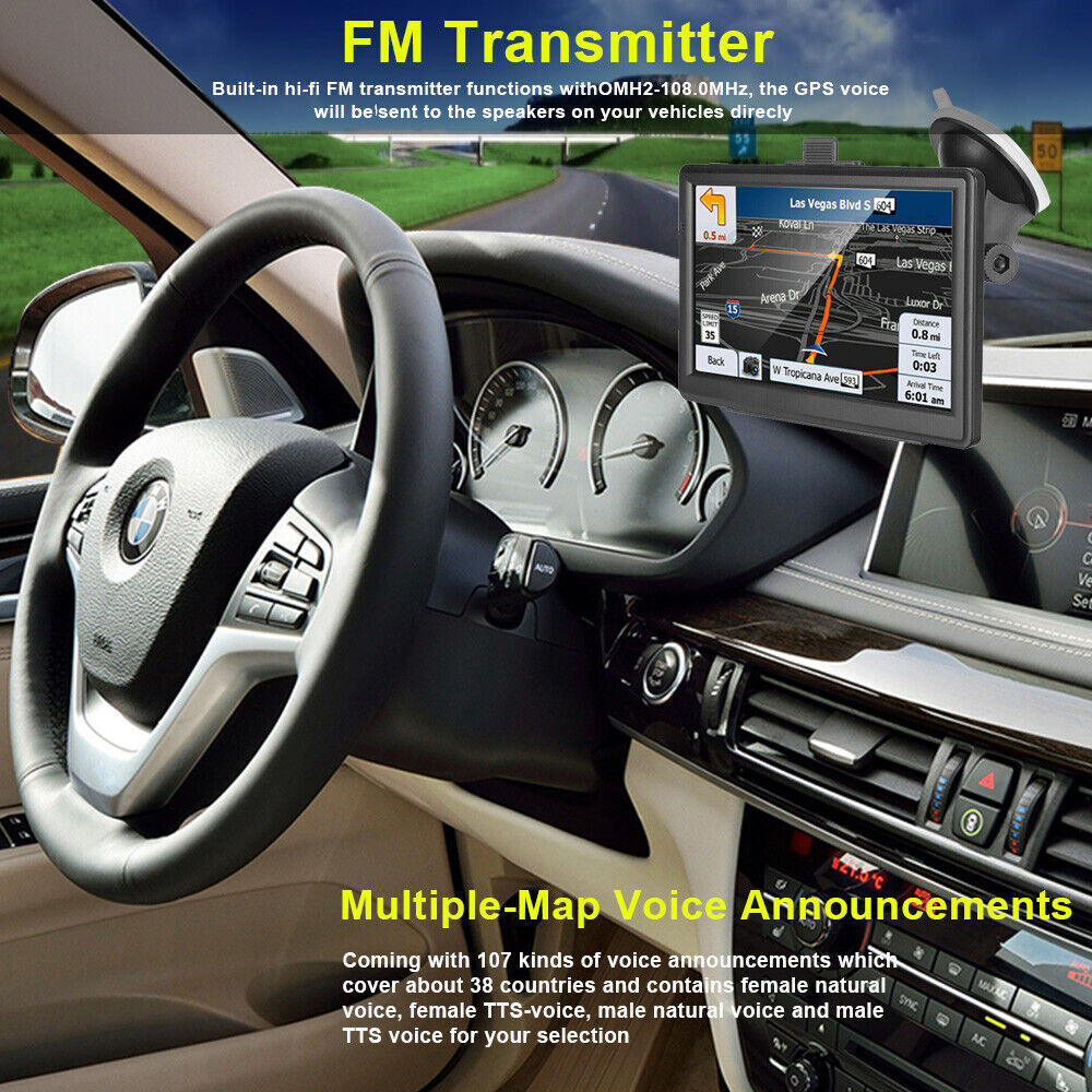 7'' Car GPS Navigation System | Multi-Functional Touch Screen with Lifetime Free Australia Maps for Cars, Trucks, and Bicycles