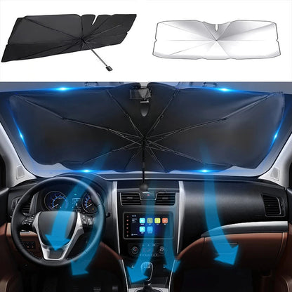 Foldable Car Windshield Sunshade | UV & Heat Protection with Umbrella-Style Design for Cars, SUVs & Trucks