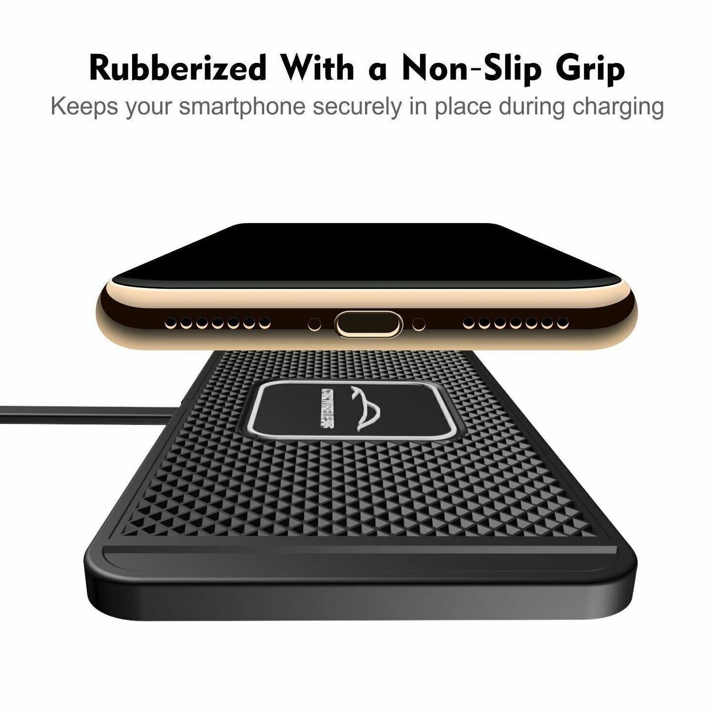 Car Wireless Fast Charging Pad | 15W Fast Charging, Non-Slip Design & Compatible with Most Smartphones for Car, Home & Office Use