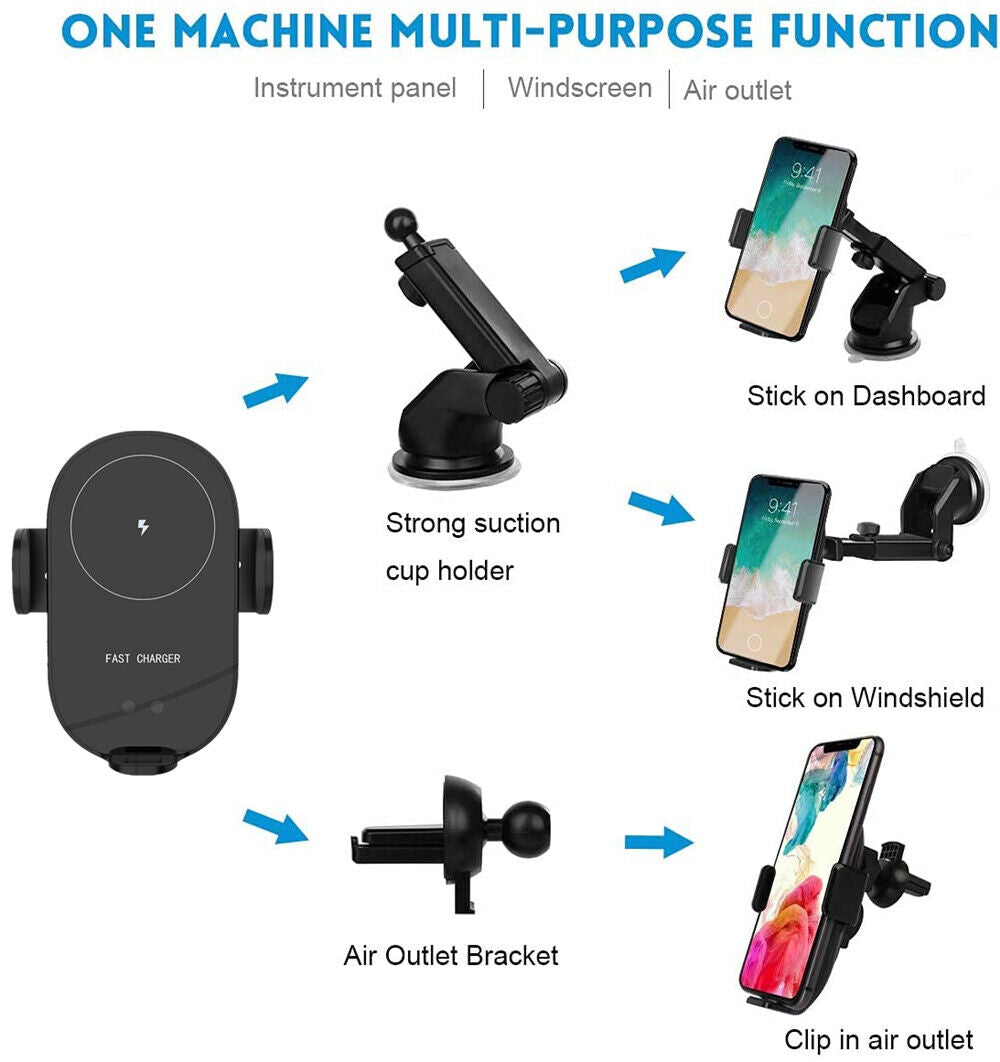 3 in 1 Wireless Car Fast Charger - Auto-Precise Alignment with intelligente sensors