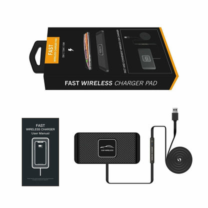 Car Wireless Fast Charging Pad | 15W Fast Charging, Non-Slip Design & Compatible with Most Smartphones for Car, Home & Office Use