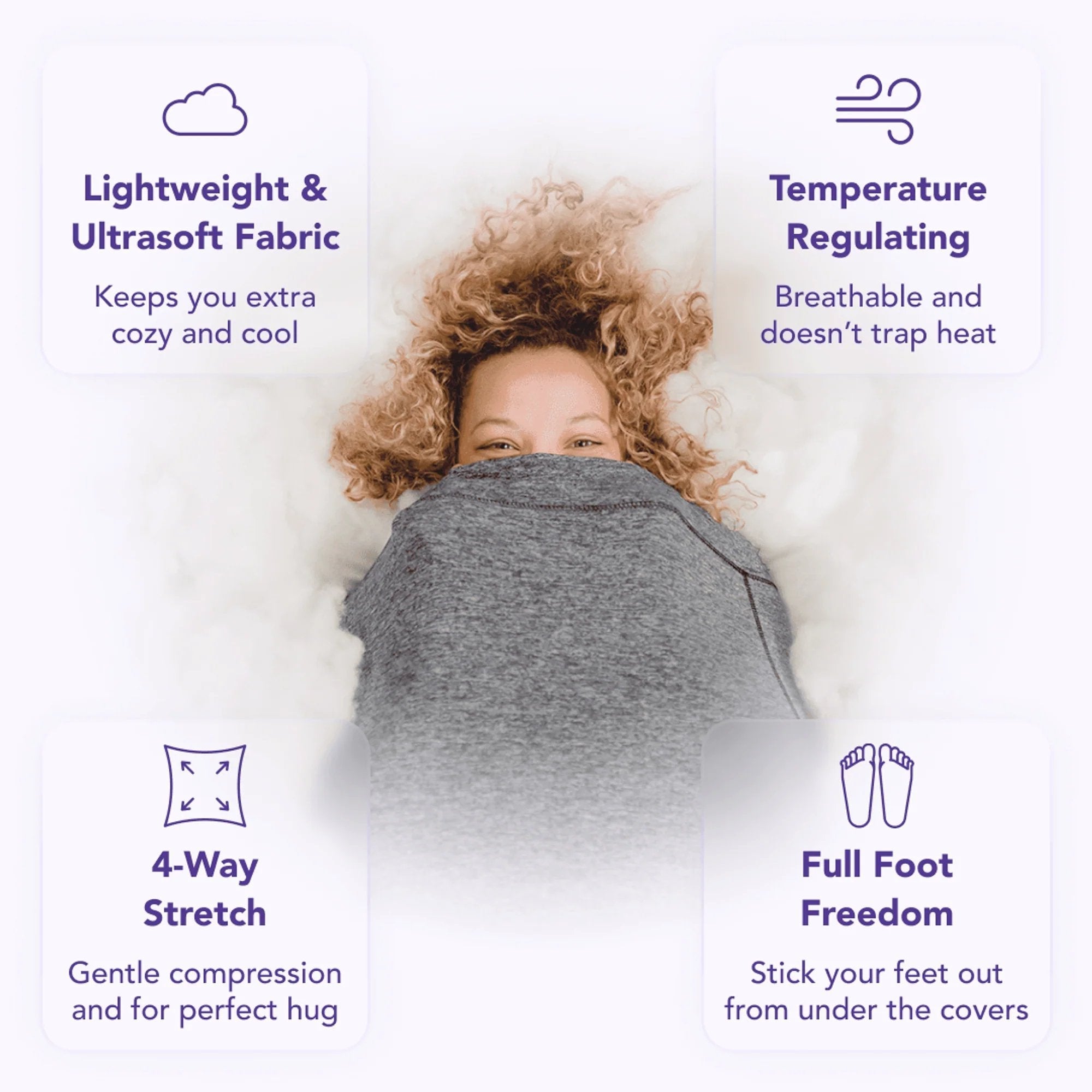 Weighted Sleep Sack for Adults | Soothing Compression, Breathable Fabric & Ideal for Stress Relief and Better Sleep