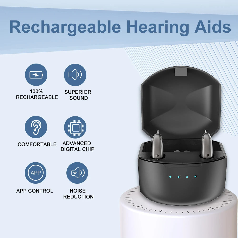 Bluetooth Hearing Aids | Rechargeable, Noise Reducing & Comfortable for Clear Hearing Anywhere