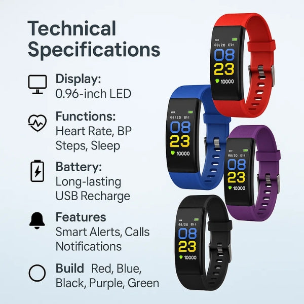 Smartwatch for Seniors | Heart Rate and Step Tracker | Wrist Watch for Elderly – Health Monitoring