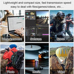 10TB Portable Hard Drive | Ultra-Thin, USB 3.0 Connection & Lightweight Design for Travel and Work