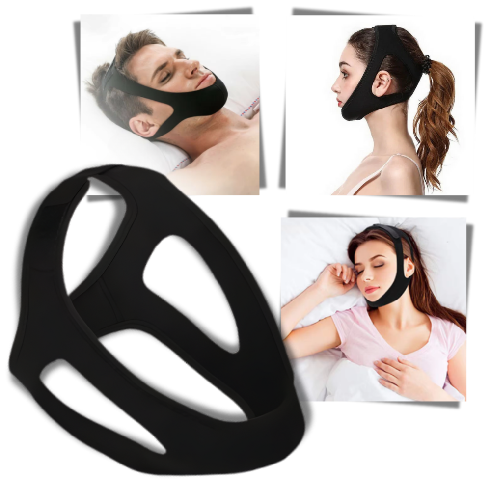 Universal Sleep Apnea Device | Comfortable Neoprene Jaw Strap for Instant Snoring Relief and Improved Sleep Quality