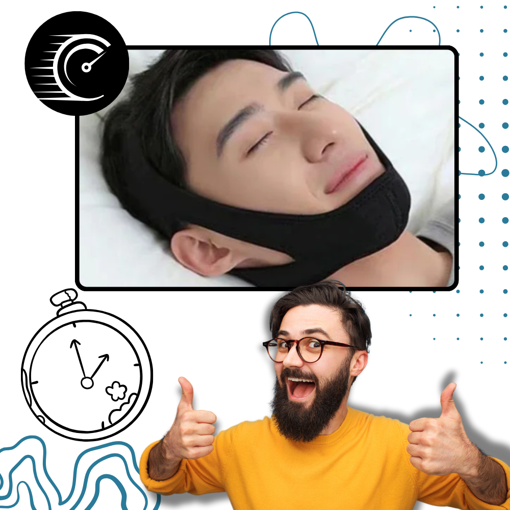 Universal Sleep Apnea Device | Comfortable Neoprene Jaw Strap for Instant Snoring Relief and Improved Sleep Quality