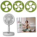 Wireless Foldable Fan | Adjustable Height Fan - USB Rechargeable and Ultra-Quiet Cooling Solution