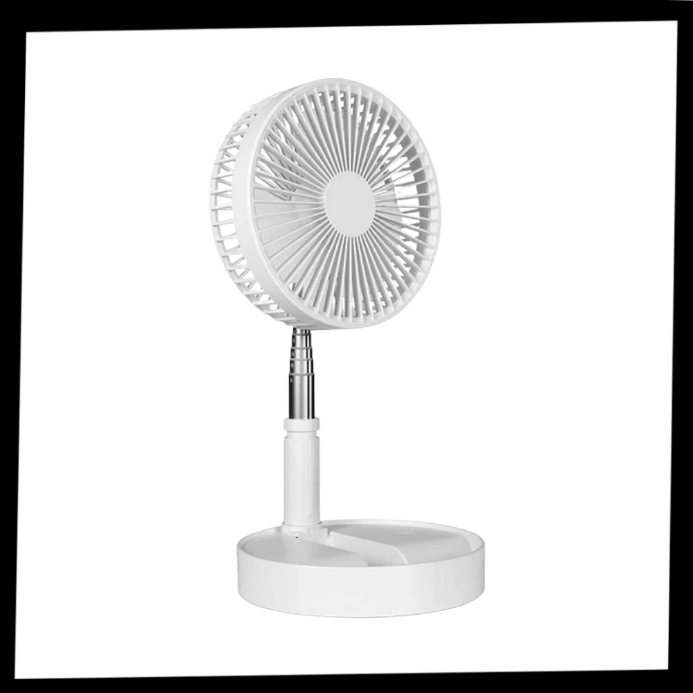 Wireless Foldable Fan | Adjustable Height Fan - USB Rechargeable and Ultra-Quiet Cooling Solution