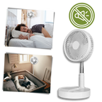 Wireless Foldable Fan | Adjustable Height Fan - USB Rechargeable and Ultra-Quiet Cooling Solution
