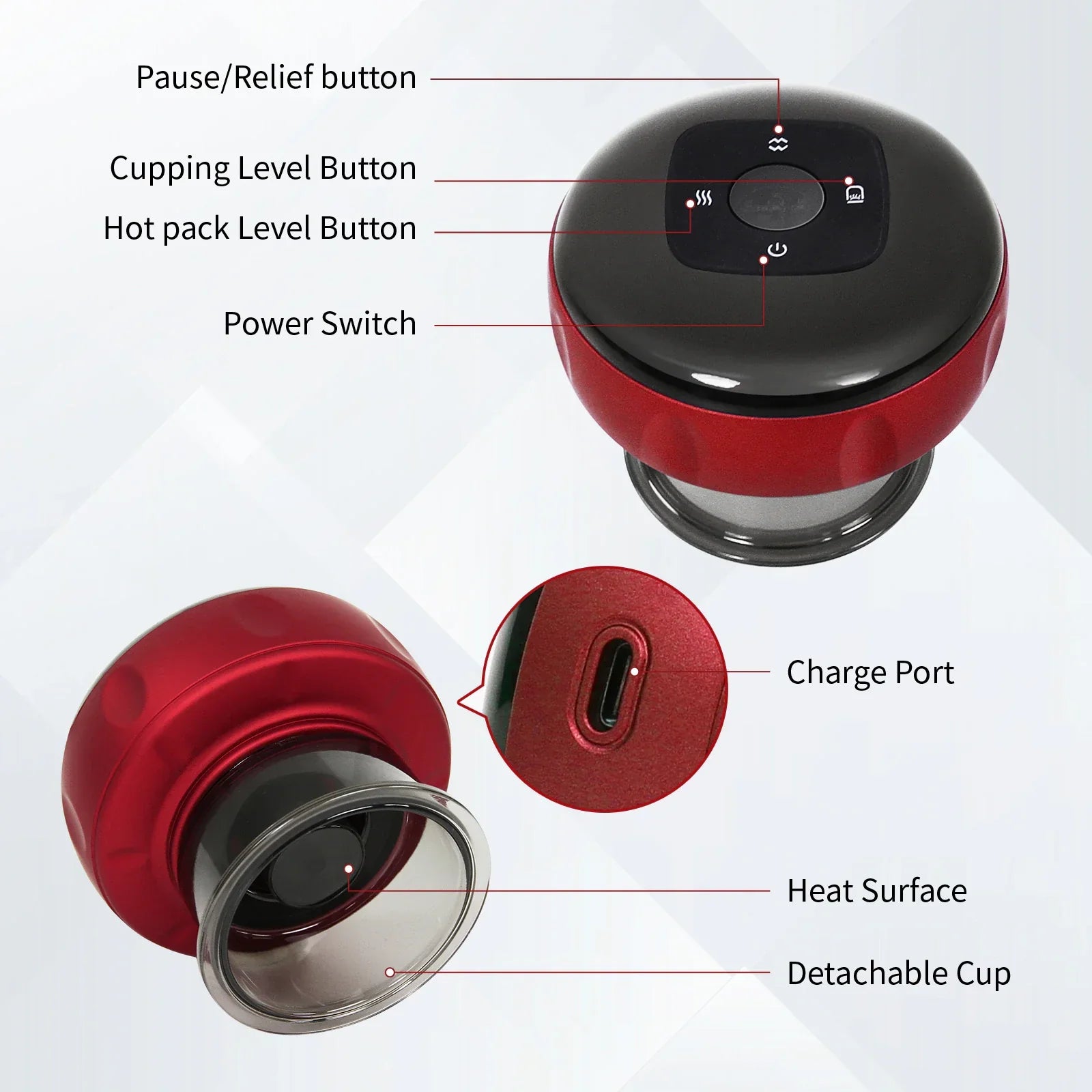 Electric Vacuum Cupping Massager | Portable, Rechargeable & Ideal for Deep Muscle Relief at Home or On-the-Go