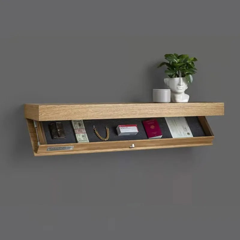 Wall-Mounted Hidden Shelf | Durable Wooden Design with Secret Compartment for Clutter-Free Living Room, Bedroom & Kitchen Storage