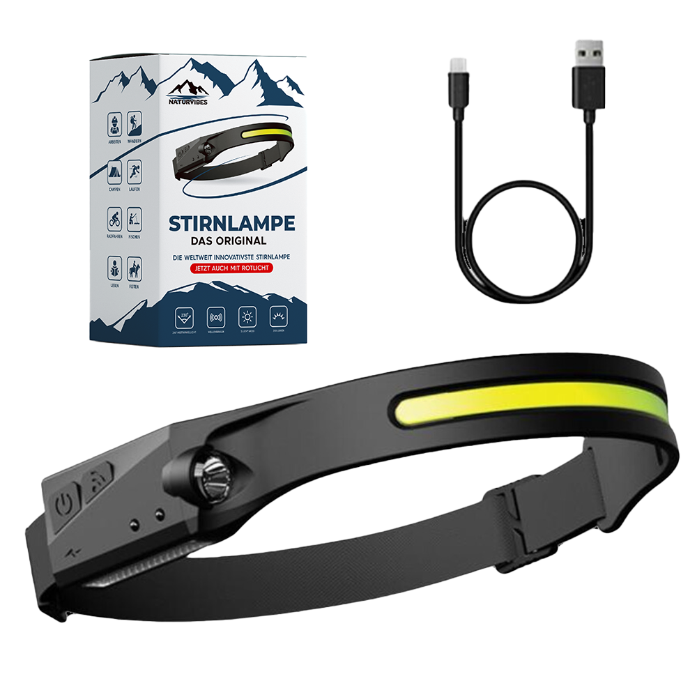 Headlamp | 180° Wide-Angle, Waterproof & Hands-Free for Hiking, Camping & Outdoor Activities