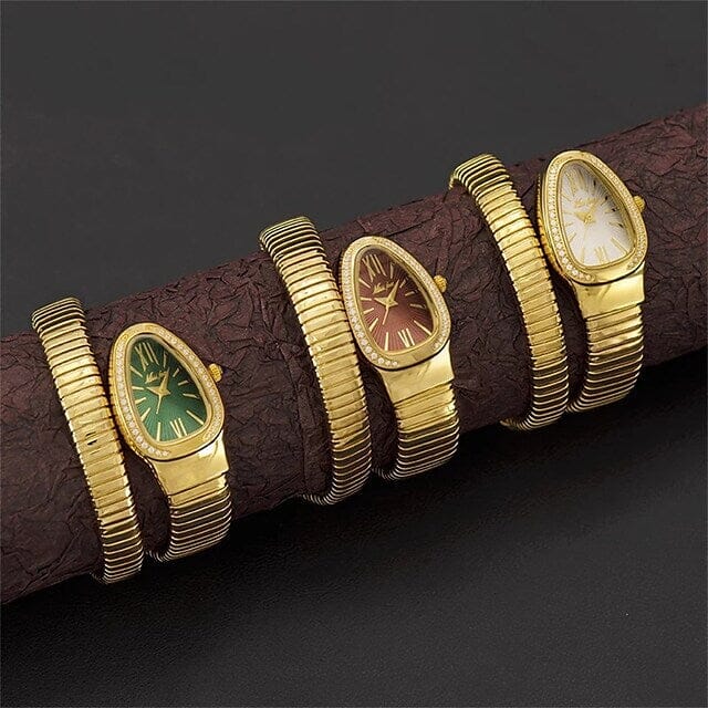 Women's Snake-Shaped Luxury Watch | 8K Gold Nano Coated, Water-Resistant for Elegant Occasions and Gifts