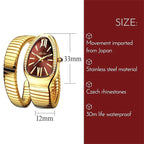 Women's Snake-Shaped Luxury Watch | 8K Gold Nano Coated, Water-Resistant for Elegant Occasions and Gifts