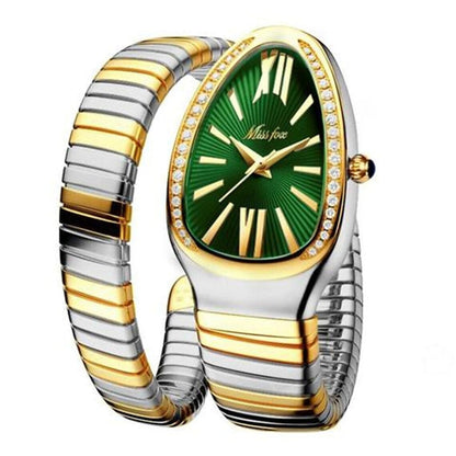 Women's Snake-Shaped Luxury Watch | 8K Gold Nano Coated, Water-Resistant for Elegant Occasions and Gifts