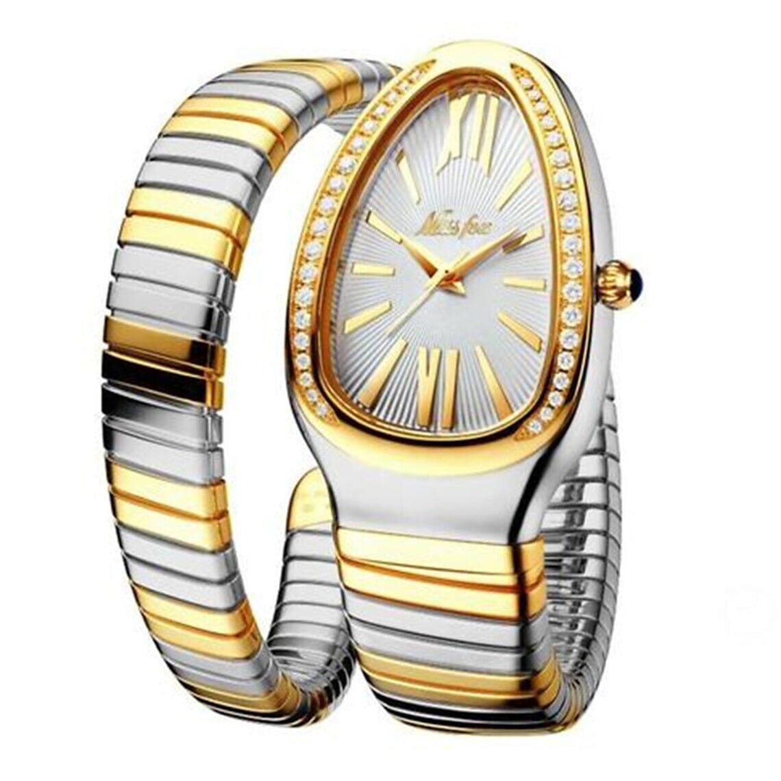 Women's Snake-Shaped Luxury Watch | 8K Gold Nano Coated, Water-Resistant for Elegant Occasions and Gifts
