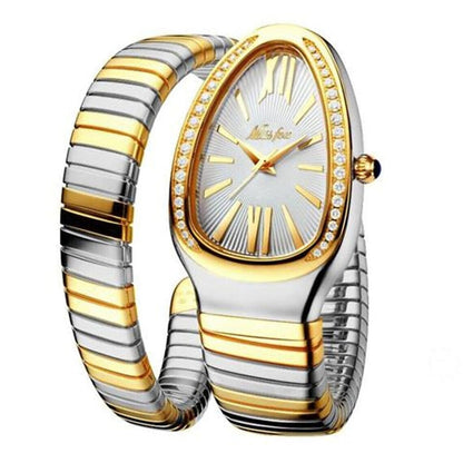 Women's Snake-Shaped Luxury Watch | 8K Gold Nano Coated, Water-Resistant for Elegant Occasions and Gifts