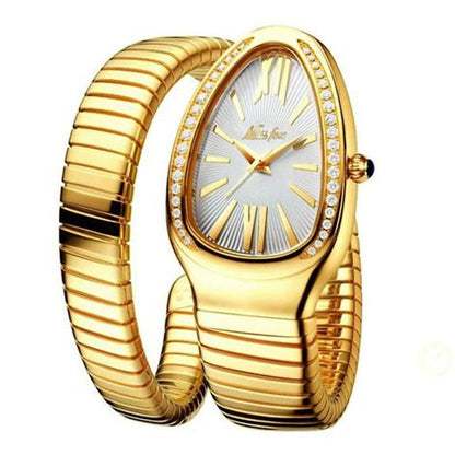 Women's Snake-Shaped Luxury Watch | 8K Gold Nano Coated, Water-Resistant for Elegant Occasions and Gifts