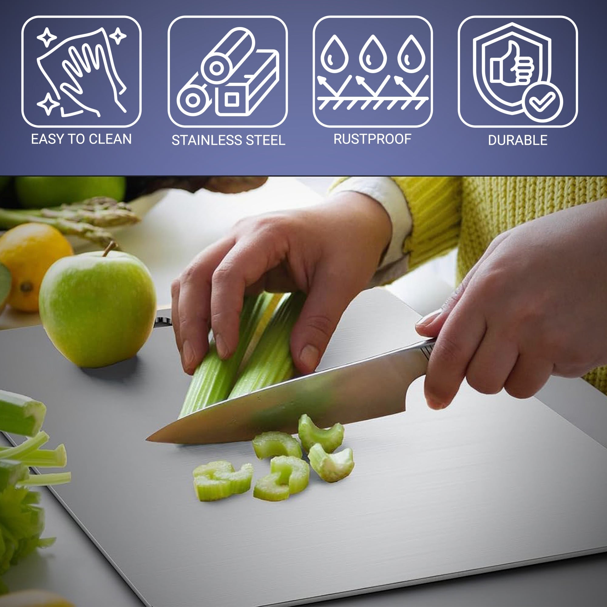 Stainless Steel Chopping Board - Top Yamato Titanium Cutting Board in Australia for Durable Use
