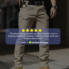Waterproof Tactical Fleeced Lined Trousers | 10 Pockets, Reinforced Knees & Ideal for Outdoor Work and Sports
