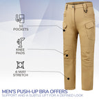 Waterproof Tactical Fleeced Lined Trousers | 10 Pockets, Reinforced Knees & Ideal for Outdoor Work and Sports