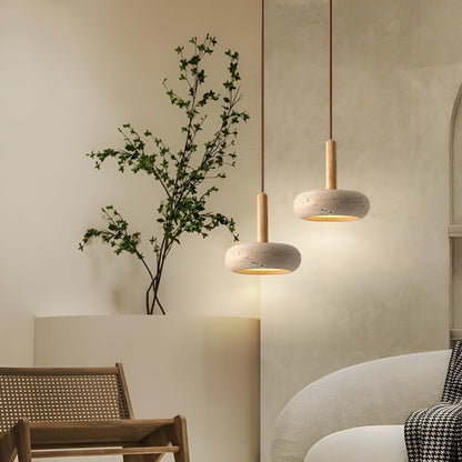LED Wabi Sabi Japanese Ceiling Light - Retro Stone Fixture for Modern Home Decor & Ambient Lighting
