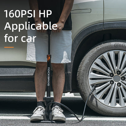 High Pressure Bicycle Floor Pump | 160 PSI, Schrader/Presta Valve & Ergonomic Design for Bikes, Motorcycles & Sports Equipment