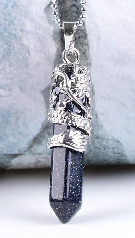 Irregular Quartz Healing Chakra Crystal Necklace Pendant